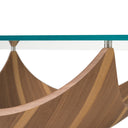 Sunrise - Contemporary Glass + Walnut Square Coffee Table