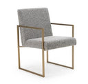 Suzanne - Modern Grey Fabric + Antique Brass Counter Chair