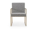 Suzanne - Modern Grey Fabric + Antique Brass Dining Chair