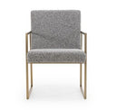 Suzanne - Modern Grey Fabric + Antique Brass Counter Chair