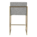 Suzanne - Modern Grey Fabric + Antique Brass Counter Chair