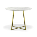 Swain Modern Faux Marble & Gold Round Dining Table
