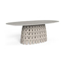Swipe Dining Table, 87" by Talenti, White / Beige Top