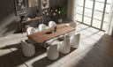Addy Modern Walnut & Stainless Steel Dining Table