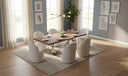 Addy Modern Walnut & Stainless Steel Dining Table