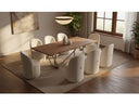 Theresa Modern Round Walnut & Black Table