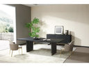 Kenda - Modern Black Ash + Stainless Steel Dining Table