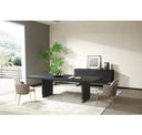 Fabien - Mid-Century Modern Beige Linen + Black Walnut Counter Chair