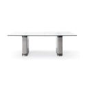 T2397 - Glass + White + Gold Dining Table