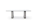 T2397 - Glass + White + Gold Dining Table