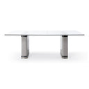 T2397 - Glass + White + Gold Dining Table