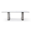 T2397 - Glass + White + Gold Dining Table