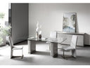 T2397 - Glass + White + Gold Dining Table