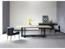 T8963 - Natural Oak + Black Metal Dining Table