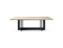 T8963 - Natural Oak + Black Metal Dining Table
