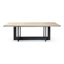 T8963 - Natural Oak + Black Metal Dining Table