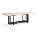 T8963 - Natural Oak + Black Metal Dining Table