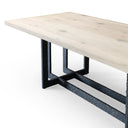 T8963 - Natural Oak + Black Metal Dining Table