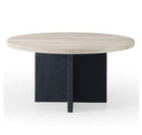 T8963 - Natural Oak + Black Metal Dining Table