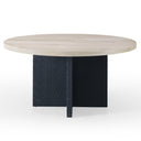 T8969-3 - Sample - Natural Oak + Black Round Dining Table