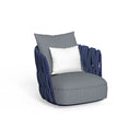 Swipe Swivel Living Armchair by Talenti, Blue / Plain Blue