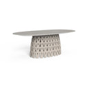 Swipe Dining Table, 87" by Talenti, White / Beige Top