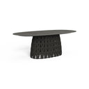 Swipe Dining Table, 87" by Talenti, Graphite / Dark Grey Top