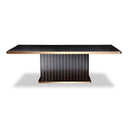 Talin Modern Black Crocodile & Rosegold Dining Table