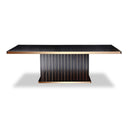 Talin Modern Black Crocodile & Rosegold Dining Table