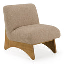 Tamari - Modern Tan Fabric + Natural Oak Accent Chair