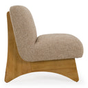 Tamari - Modern Tan Fabric + Natural Oak Accent Chair