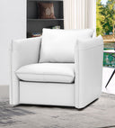 Tamworth - Modern White Leather Swivel Lounge Chair