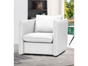 Tamworth - Modern White Leather Swivel Lounge Chair