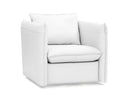 Tamworth - Modern White Leather Swivel Lounge Chair