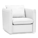 Tamworth - Modern White Leather Swivel Lounge Chair