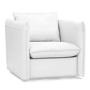 Tamworth - Modern White Leather Swivel Lounge Chair