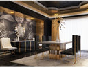 Kingsley Modern Marble & Rosegold Dining Table