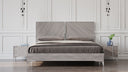 Alexa Italian Modern Grey Bed + 2 Nightstands Set