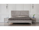Alexa Italian Modern Grey Bed + 2 Nightstands Set