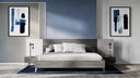Bronx Italian Modern Faux Concrete & Grey Bed + 2 Nightstands Set