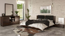 fantasia - dark walnut/dark grey bed and two nightstands