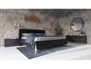 Cartier - Modern Beige Velvet & Brushed Brass Bed