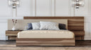 Matteo Italian Modern Walnut & Fabric 4-Piece Bedroom Set