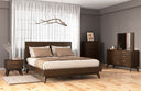 Novak Modern Dark Oak & Antique Brass Mirror