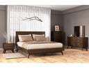 Durango Modern Green Fabric & Walnut Bed