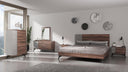 palermo - modern italian faux concrete & walnut bed