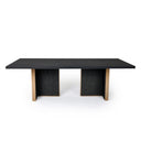 Tasha - Modern Black Ash + Brushed Gold Rectangular Dining Table