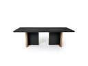 Tasha - Modern Black Ash + Brushed Gold Rectangular Dining Table