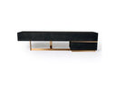 Tasha - Modern Black Ash + Brushed Gold TV Stand