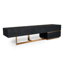 Tasha - Modern Black Ash + Brushed Gold TV Stand